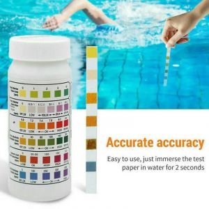 Bandelettes de Test d'eau 6 en 1, 50 pièces/bouteille, pour piscine, Spa, dureté de l'eau acide, chlore, alcalinité, PH, brome cyanique, outils de test- - Neuf