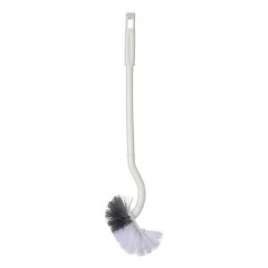 Brosse WC, bain et un long manche, WC en plastique, balai, WC poilu solide pour nettoyer les toilettes, nettoyage en profondeur (blanc) - Neuf