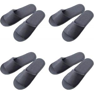 Kalanka-Slippers Hotel, Chausson Invites, Spa Pantoufles, 4 Paires Pantoufles Hôtel Peluche Pantoufles Intérieur Légères Pour Femmes Et Hommes Pour Hôtels Spa Maison Voyage (Gris Moitié Enveloppées) - Neuf