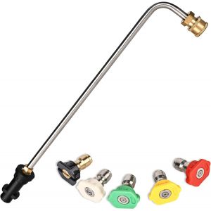 CHECARZHN--NO1-Lance D'Extension Pour Nettoyeur Haute Pression K2, K3, K4, K5, K6, K7, Raccord Rapide Avec 5 Buses De Pulvérisation, Nettoyeur Haute Pression, Outil De Nettoyage De Gouttières - Neuf