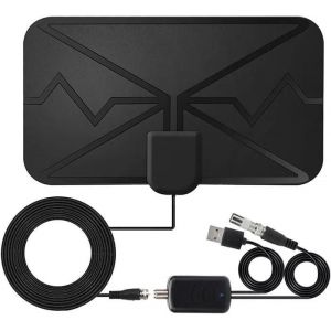 Antenne TV Intérieur TNT HD Puissante,Avec Amplicateur de Signal Jusqu¿à 120 km de Portée Chaînes locales gratuites,Pour 1080P 4K - Neuf