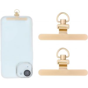 Checarzhn--No1-Lot De 2 Cordons Universels Pour Téléphone Portable - Sans Colle - Avec Anneau En Métal - Pour Téléphone Portable - Pièce De Rechange - Doré, Or, Taille Unique - Neuf
