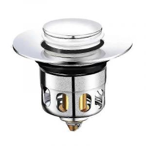 2pcs drain d'&eacute;vier universel,bouchon d'&eacute;vier pop-up en acier inoxydable,drain d'&eacute;vier pour bouchon de lavabo de comptoir,baignoire,cuisine,lavabo (trou de vidange 34-40mm) - Neuf