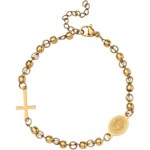 Kalsw-Vierge Marie Croix Bracelets Religieux Chapelet Perles Bracelet Guadalupe Lien Pour Les Femmes - Neuf