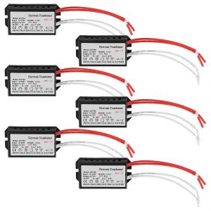 6pcs transformateur &eacute;lectronique 220V &agrave; 12V adaptateur pour lampe &agrave; quartz halog&egrave;ne en cristal 50W - Neuf