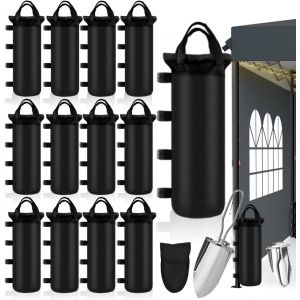 Subzonal-Sac De Lestage Pour Tonnelle Poids Pour Tonnelle Lot De 12 Sac Lestage Epaissir Avec Pelle Pliante - 80kg Oxford 800d Pour Pied De Tonnelle,Pour Auvent,Tente,Lestage Tonnelle (12 Pi&egrave;ces) - Neuf