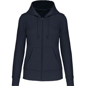 Sweat &Agrave; Capuche Zipp&eacute; &Eacute;coresponsable - Femme - K4031 - Bleu Marine - Neuf
