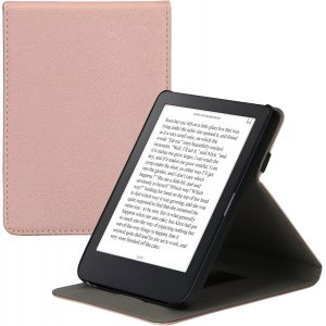 Guop-Étui Pour Liseuse Électronique Compatible Avec Kobo Clara 2e - Étui Housse Rabat Liseuse Simili Cuir Or Rose - Neuf
