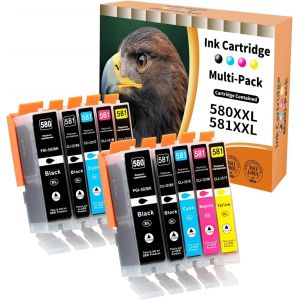 10x 580 581 Cartouches d'encre pour Canon PGI-580 CLI-581 XXL pour Canon Pixma TR8550 TR8500 TS705 TS6350 TS8350 TS8250 TS6150 TS9550 - Neuf