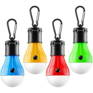 Tente Légère, Portable Led, Jeu De 4, Clip Crochet, Ouragan D'urgence, Éclairage Mené De Camping De L'ampoule, De La Lanterne, Pour Tente, Matériel De Camping Pour Le Camping, La Randonnée, Le P - Neuf