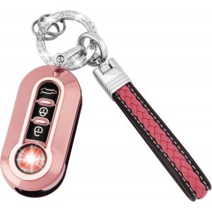 Étui pour clé de voiture en TPU compatible avec Fiat 3 boutons 500 500L Brava Bravo Doblo Ducato Fiorino Punto Panda Palio Qubo Scudo Sedici Stilo Lancia Étui pliable pour clé (CL-Fia-P) - Neuf