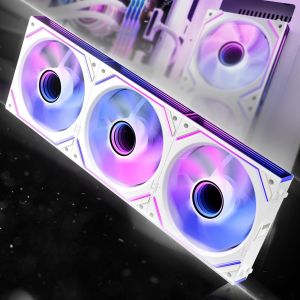 BUBY-Dawn Lot De 3 Ventilateurs Argb Daisy Chain Pour Pc 120 Mm Rvb [Infinity Mirror] [Hdb] 71 Cfm/1850 Tr/Min / 2,6 Mmh2O 4 Broches Pwn & 5 V 3 Broches Argb Pour Asus Aura Asrock - Neuf