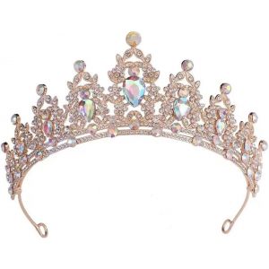 Kal-Diadème De Mariage En Strass En Cristal Pour Mariée, Mariage, Princesse, Reine, Couronne, Fête D'anniversaire, Couronne Argentée, Filles Et Femmes, Carnaval, Fête, Vacances, Célébration Pour Adul - Neuf