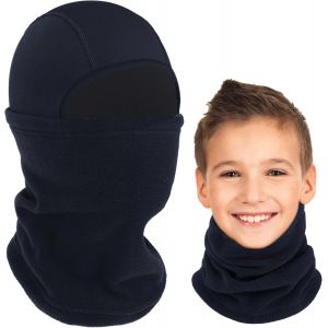 Enfants Balaclava Ski Masque Thermique Polaire Cou Cache-Cou Hiver Coupe-Vent Masque Capuche Convient Sous Les Casques Pour Garçons Filles En Hiver Pour Le Ski,La Course,Le Vélo.[I959] - Neuf