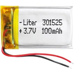 Batterie 301525 LiPo 3.7V 100mAh 0.37Wh 1S 5C Liter Energy Battery pour l'&eacute;lectronique Rechargeable T&eacute;l&eacute;phone Portable Smartwatch GPS-Ne Convient Pas &agrave; la Radiocommande 27x15x3mm (100mAh|301525) - Neuf