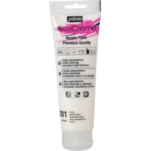 Peinture Acrylique Texture Cr&iquest;&iquest;Me Pour La D&iquest;&iquest;Coration - Finition Nacr&iquest;&iquest;E - 120 Ml - Perle - Neuf
