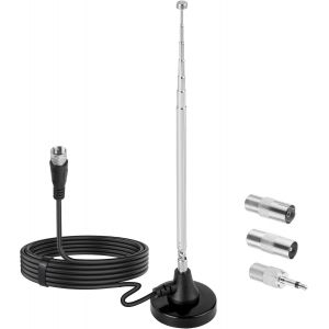 MEVRONISSHOP-Antenne radio DAB+ FM - Antenne t&eacute;lescopique avec pied magn&eacute;tique pour r&eacute;ception radio st&eacute;r&eacute;o - Pour radios Denon, Pioneer, Onkyo, Yamaha, Marantz, Sherwood - Neuf