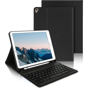 Clavier Pour Ipad 10.2 9eme/8eme/7eme G&eacute;n&eacute;ration 2019/2020/2021, &Eacute;tui Clavier Ipad 9eme Generation Avec Fente Pour Stylo, Azerty Clavier Ipad Bluetooth Pour Ipad Air 3/Ipad Pro 10.5 2017, Noir - Neuf