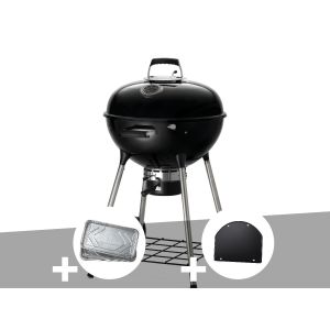 Barbecue &agrave; charbon Kettle Premium 57 cm + Lot de 5 grandes lechefrites + Plancha pour barbecue - Napol&eacute;on - Neuf