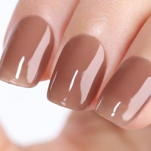 Vernis Semi Permanent Marron, 15ml Transparent Café Marron Gelée Gel Nail Polish Naturel French Vernis Gel Uv Printemps Eté Cristal Vernis À Ongles Gels Soak Off Uv Led - Neuf