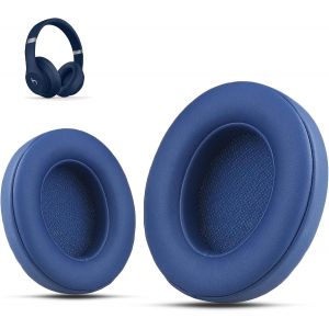KAL-Coussinets De Rechange Pour Casque Beats Studio 3 Sans Fil, Compatibles Avec Beats Studio 2 & 3 Filaire/Sans Fil/Modèle B0501/ B0500, Cuir Protéiné Et Mousse À Mémoire De Forme, Bleu - Neuf