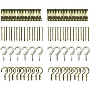 ChenQuanSarl-Lot De 96 Crochets Et Clous | 2 X 48 Kits De Suspension Pour Une Utilisation En Intérieur Et En Extérieur - Neuf