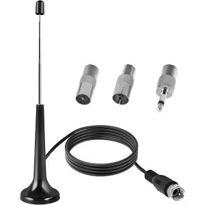 Antenne Radio Fm Dab Intérieur 75 Ohm Base Magnétique, Câble De 3M Et Connecteurs Compatibles Pour Chaine Hifi, Récepteur Stéréo, Radio Maison, Antenne Fm Pour Tuner Hifi - Neuf