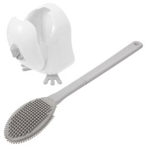1 ensemble mignon poussin cuvette de toilette brosse de nettoyage de cuvette de toilette brosse avec support outil de nettoyage de toilette - Neuf