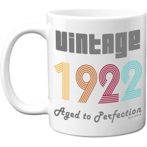Eryi-Cadeau D'anniversaire Pour Homme Et Femme U2013 Tasse À Café Vintage 1922 En Céramique De 325 Ml U2013 Passe Au Lave-Vaisselle U2013 Tasse Pour Meilleur Ami Ou Noël U2013 Cadeau Amusant Pour - Neuf