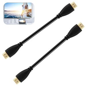 VornixorSarlshop-2 Pi&egrave;ces 30 cm C&acirc;ble HDMI Court - Compatible 4K, ARC, HD, Ethernet, Haute Vitesse - Noir, HDMI vers HDMI C&acirc;ble, pour T&eacute;l&eacute;vision, MacBook, PC, PS5 - Connecteurs Plaqu&eacute;s Or, Triple Bli - Neuf
