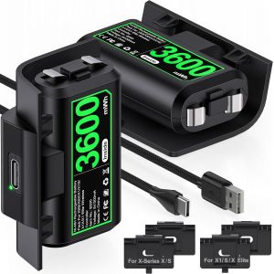 Gothicana By Emplot De 2 Batteries 1500 Mah Pour Manette Xbox One/Xbox Series X/S - Batterie Rechargeable Compatible Avec Xbox One/Xbox Series X/S Elite, Batterie Pour Xbox Series X, Accessoires De C - Neuf