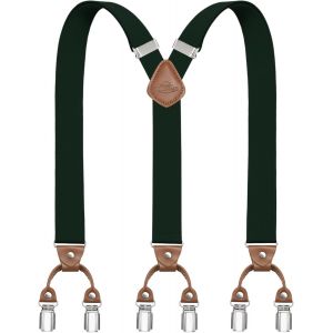 Cauc-Bretelles Pour Hommes Avec 6 Pinces M&eacute;talliques En Y Ajustables Bretelles Pour Pantalons Bretelles &Eacute;lastiques Robustes Pour Hommes - Neuf