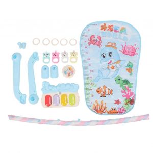 B&eacute;b&eacute; Gym Play Mat Nourrissons Toddlers Dessin Anim&eacute; Marine Animal Pattern Musical Light Activity Kick Piano Mat Blue - Neuf