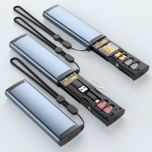 Étui De Transport 9 En 1 Pour Cartes Sd/Tf/Sim Avec Lecteur De Cartes Usb 3.1 De Type C Haute Vitesse Pour Iphone, Android, Caméras De Chasse Et Drones-Marque Générale - Neuf