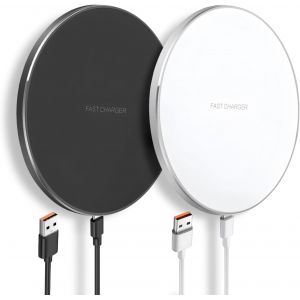 Wireless Charger For Iphone 15w,2pc Magnetic Induction Charger For Iphone,UsbU2011c Charging Station For Iphone 16/15/15 Pro/15 Pro Max/14/13/12/Airpods,Samsung Galaxy S24/S23 Series - Neuf