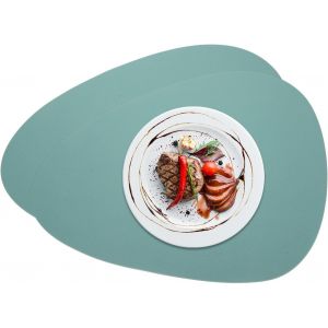 ERYI-Lot De 2 Sets De Table En Silicone, 45 X 35,6 Cm, Antidérapants, Lavables, Imperméables, Résistants À La Chaleur, Pour Tables De Salle À Manger, Comptoirs De Cuisine, Bleu - Neuf