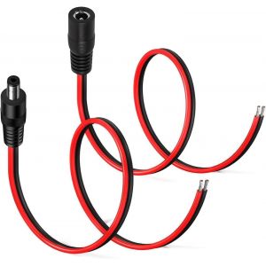 2pièces 14AWG 5.5 X 2.5mm DC Alimentation Pigtail Cables,12V 10A DC d'alimentation Connecteur pour Vidéo Surveiller CCTV Caméra Câble LED Strip Connecteur DC(0.5m) - Neuf