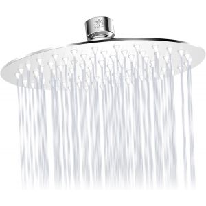 Lkjkj-Pommeau De Douche À Effet Pluie, 25 Cm - En Acier Inoxydable 304 - Rond - Avec Gel De Silice Antiblocage - Neuf