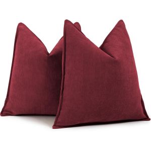 Cauc-Housse De Coussin Beige 45x45, Lot De 2 Housse Coussin En Chenille Coussin Canape Pour Canap&eacute; Au Design &Eacute;l&eacute;gant, Coussins D&eacute;coratifs Doux Et Luxueux Pour Canap&eacute;, Lit Et D&eacute;coration De La Maison - Neuf