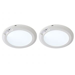 Plafonnier Sans Fil Rechargeable Avec D&eacute;tecteur De Mouvement - Lot De 2 - Neuf