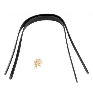 poignées de sac en cuir minimaliste durable confortable remplacement sac à main sac à main sangle pour la fabrication de sacs fournitures en cuir fendu noir, clous d¿or clair s - Neuf