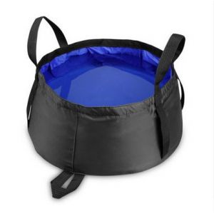 Bassin pliable, seau pliable portable de 12 L, bassin pliable léger et étanche avec sac de transport pour peinture, lavage de bateau, peinture bleu foncé - Neuf