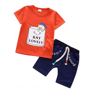 Ensemble Chemise Et Short A Manches Courtes Pour Bebe (Rouge 80) - Neuf