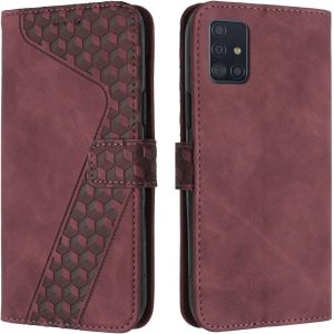 Case For Samsung Galaxy A51 4g/M40s, Phone Case Samsung A51 4g/M40s, Protective Cover Pu Leather Wallet Flip Case [Magnetic] Flip Case For Galaxy A51 4g/M40s (Red) - Neuf