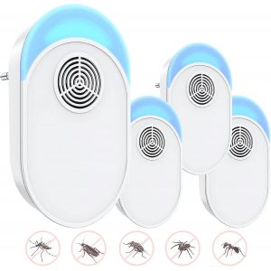 Dispositif Anti-Moustiques &Agrave; Ultrasons, Lot De 4, R&eacute;pulsif Efficace Contre Les Souris, Les Rats, Les Araign&eacute;es, Les Moustiques, Les Souris Et Les Coqs. - Neuf