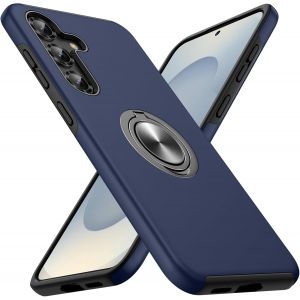 LORANKA-&Eacute;tui de protection pour Samsung Galaxy S25, militaire, anti-chocs, avec support magn&eacute;tique rotatif &agrave; 360&deg;, bleu - Neuf