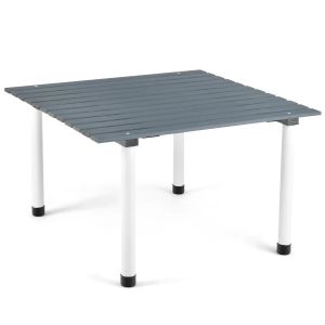 Table De Camping Pliante 69 X 69 X 42 Cm Pratique Et L&eacute;g&egrave;re Style Ext&eacute;rieur En Bois De Sapin Gris Helloshop26 20_0013910 - Neuf