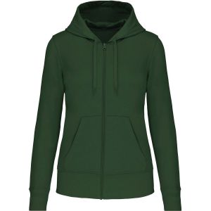 Sweat &Agrave; Capuche Zipp&eacute; &Eacute;coresponsable - Femme - K4031 - Vert Fonc&eacute; - Neuf