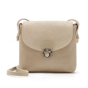 Sac à main avec serrure, sac à main femme, sac bandoulière vintage, sac téléphone, beige - Neuf