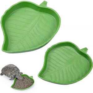 Paquet De 2 Bols D'eau De Nourriture Pour Reptiles,Assiette De Plat De Bol D'eau De Nourriture De Tortue De Tortue Pour Animaux De Compagnie Rampants Ou Petits Reptiles,2 Tailles - Neuf